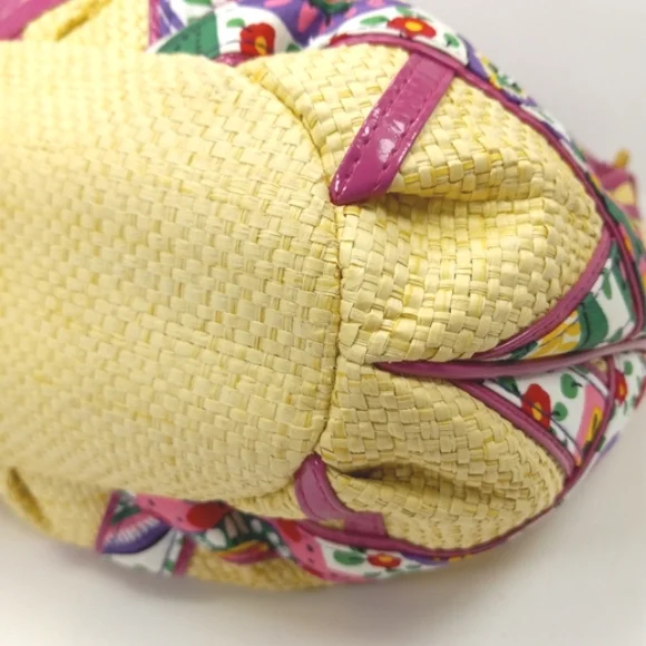 VERA BRADLEY Like New Vintage 2011 Viva la Vera Straw Cotton & Patent Pu… - Picture 9 of 15